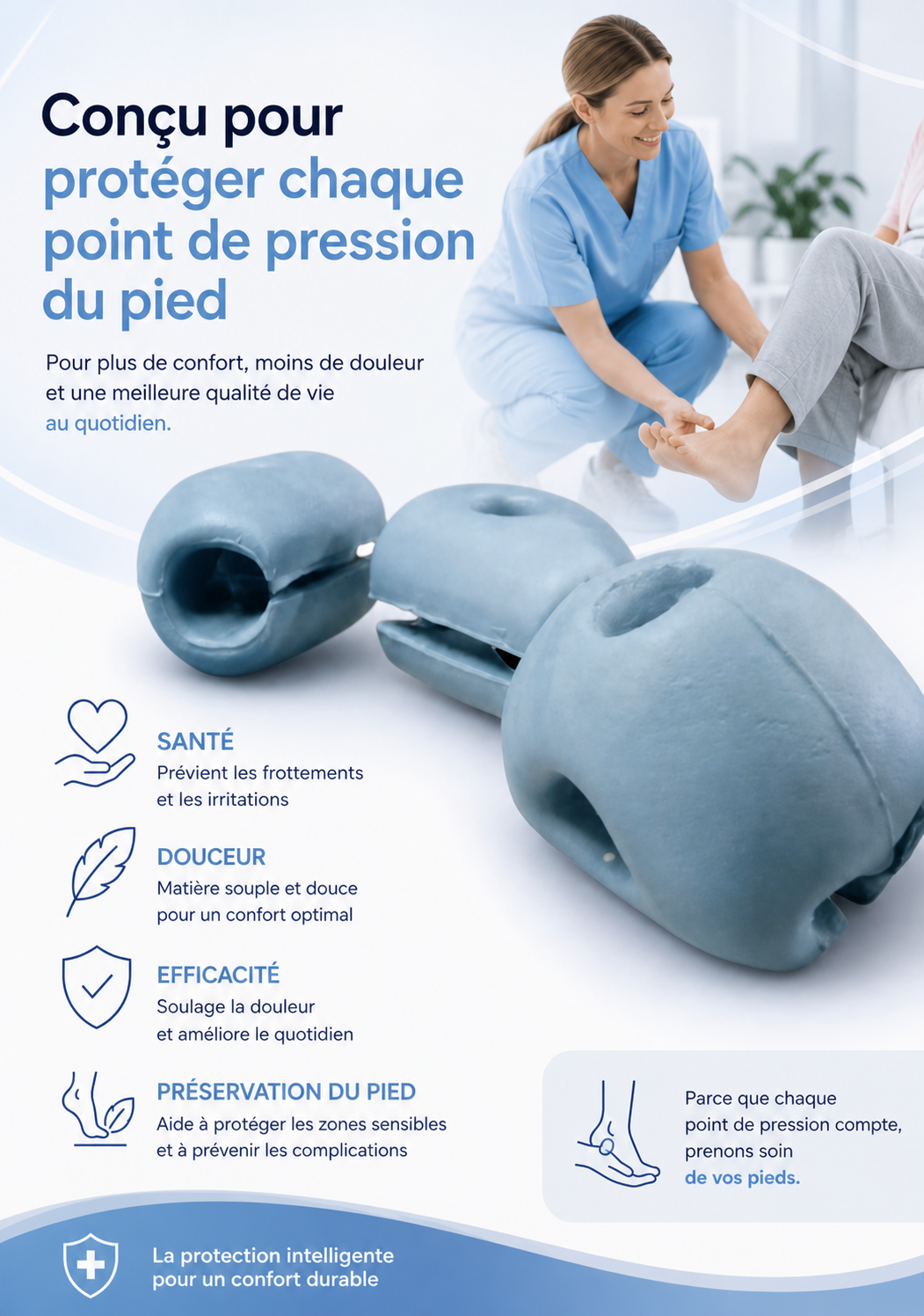 Protections en gel pour points de pression du pied