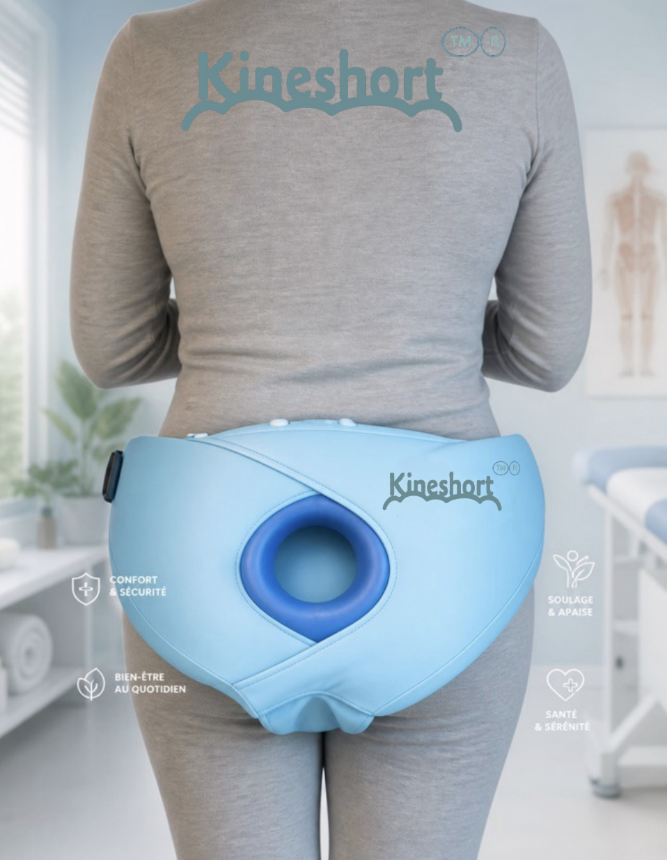 kineshort dos Ceinture de soutien pelvien Kineshort portée de dos