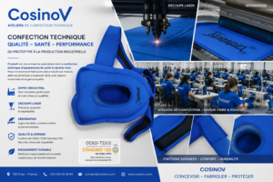 Atelier CosinoV et équipement textile technique bleu