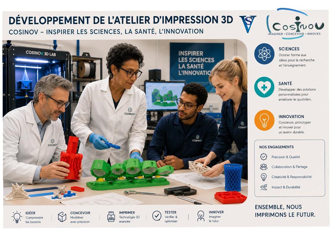 Équipe travaillant dans un atelier d’impression 3D